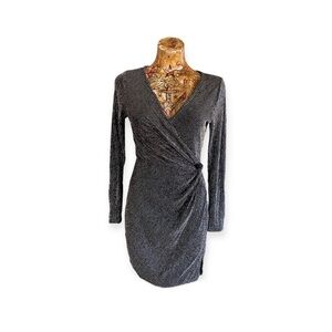 Altar'd State dress black silver gold fittted small stretch cocktail party